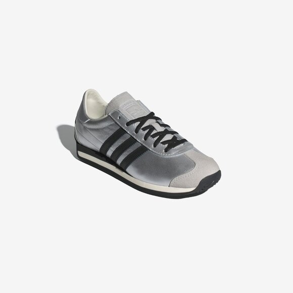 Adidas Originals Women's Silver Metallic Black Country OG Sneakers JH6337 - Picture 1 of 7